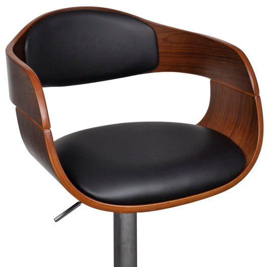 vidaXL Bar Stool Bent Wood and Faux Leather