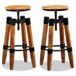 vidaXL Bar Stools 2 pcs Solid Mango Wood - Industrial Style and Durability