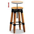 vidaXL Bar Stools 2 pcs Solid Mango Wood - Industrial Style and Durability