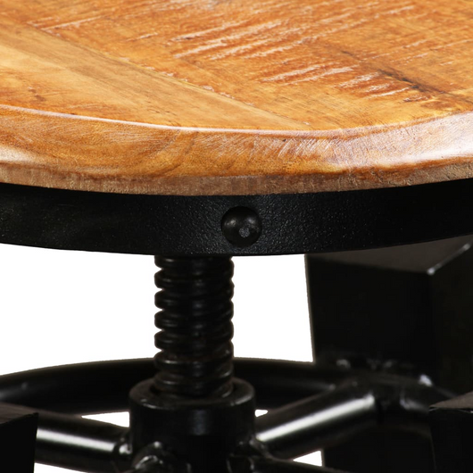 vidaXL Bar Stools 2 pcs Solid Mango Wood - Industrial Style and Durability
