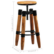 vidaXL Bar Stools 2 pcs Solid Mango Wood - Industrial Style and Durability