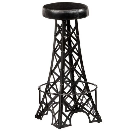 vidaXL Bar Stools 2 pcs Real Leather