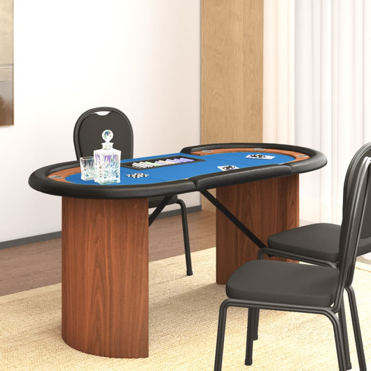 vidaXL 10-Player Poker Table with Chip Tray Blue 63