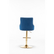 Brightcast 2-Piece Velvet Tufted Gold Bar Stools in Blue - Luxurious Comfort and Style for Your Home