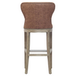 Dorsey Bar Stool - Elegant Faux Leather Wing Back Style with Driftwood Legs
