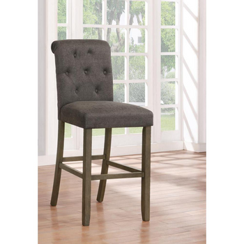 Balboa Tufted Back Bar Stools Set of 2 - Grey and Rustic Brown