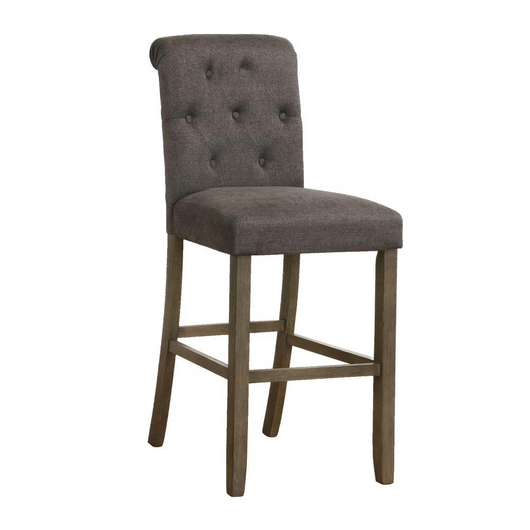 Balboa Tufted Back Bar Stools Set of 2 - Grey and Rustic Brown