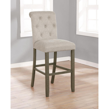 Balboa Tufted Back Bar Stools in Beige and Rustic Brown (Set of 2) - Classic Comfort and Charm