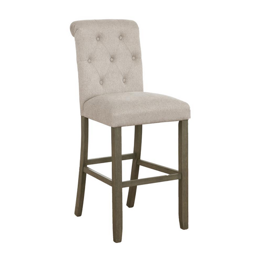 Balboa Tufted Back Bar Stools in Beige and Rustic Brown (Set of 2) - Classic Comfort and Charm