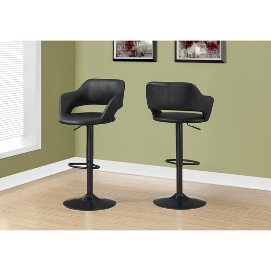 Bar Stool, Swivel, Bar Height, Adjustable, Black
