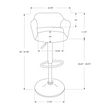 Bar Stool, Swivel, Bar Height, Adjustable, Black